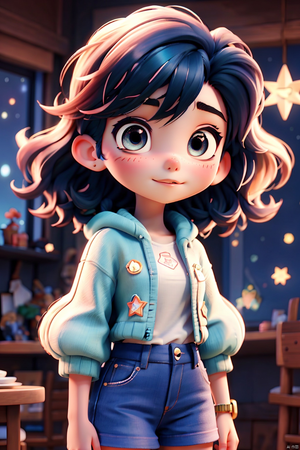 {{best quality}}, {{masterpiece}}, {{ultra-detailed}}, {illustration}, {detailed light}, {an extremely delicate and beautiful}, a girl, {beautiful detailed eyes}, stars in the eyes, messy floating hair, colored inner hair, Starry sky adorns hair, depth of field,迪士尼