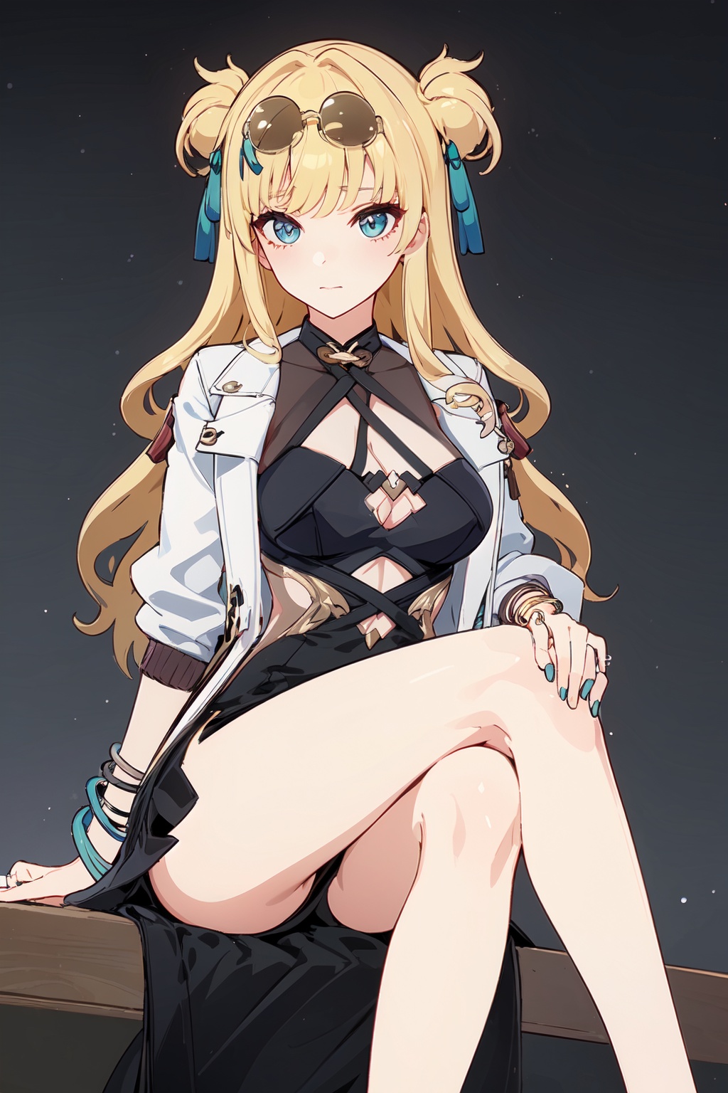 songque,  black dress,  white jacket on Tensor.Art