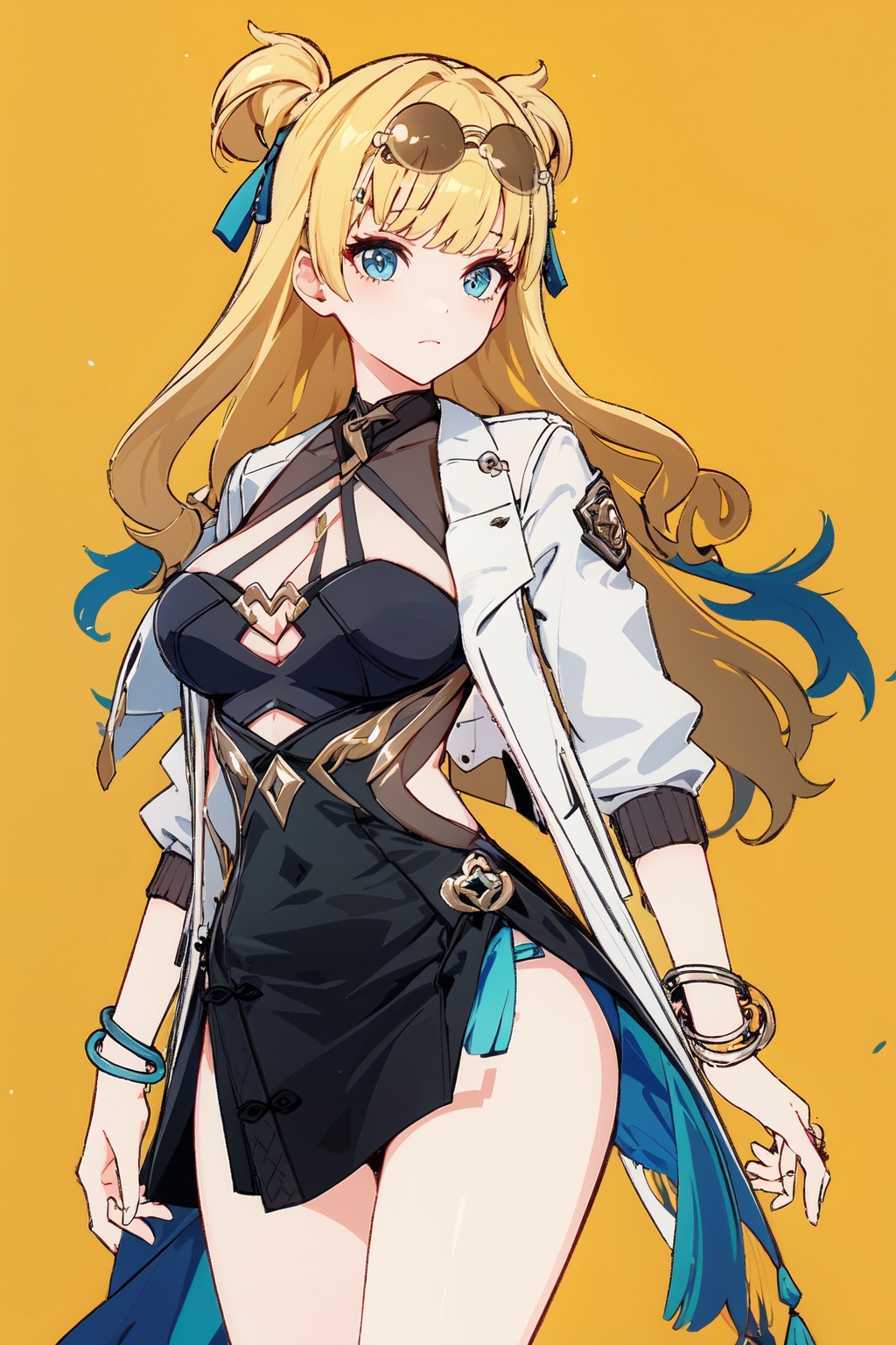 songque,  black dress,  white jacket on Tensor.Art