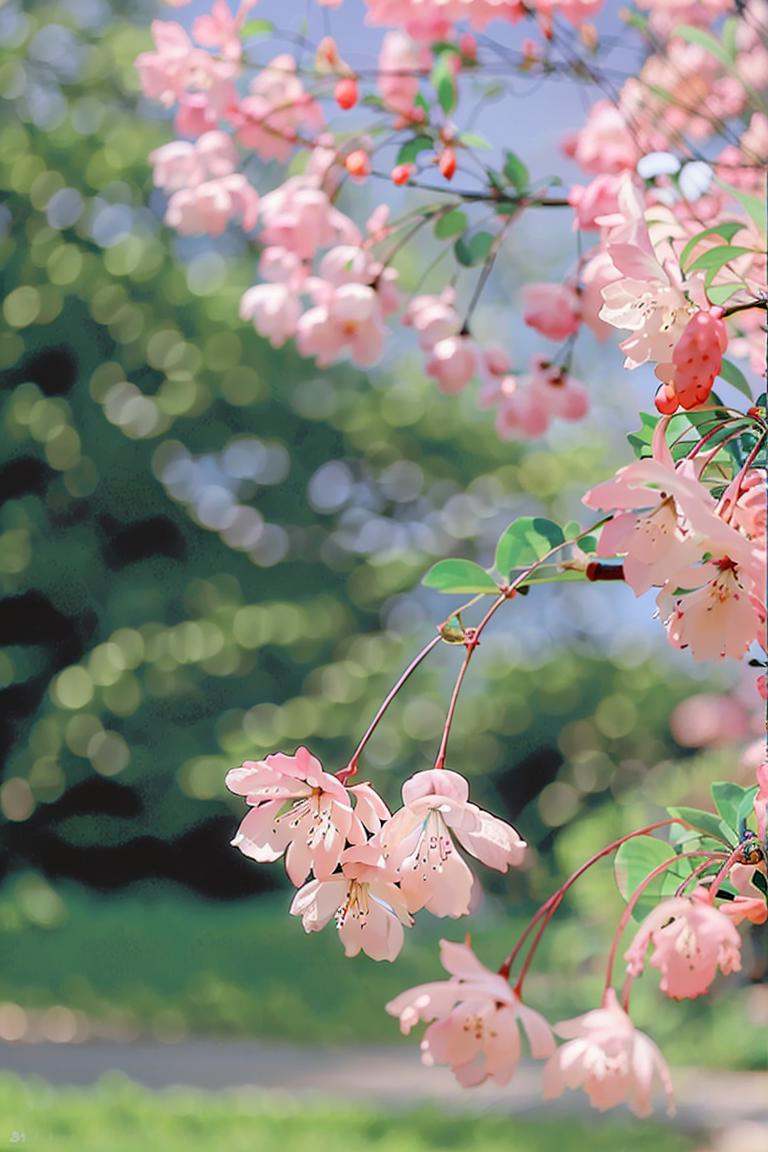haitang,  no humans,  flower by 馆青 on Tensor.Art