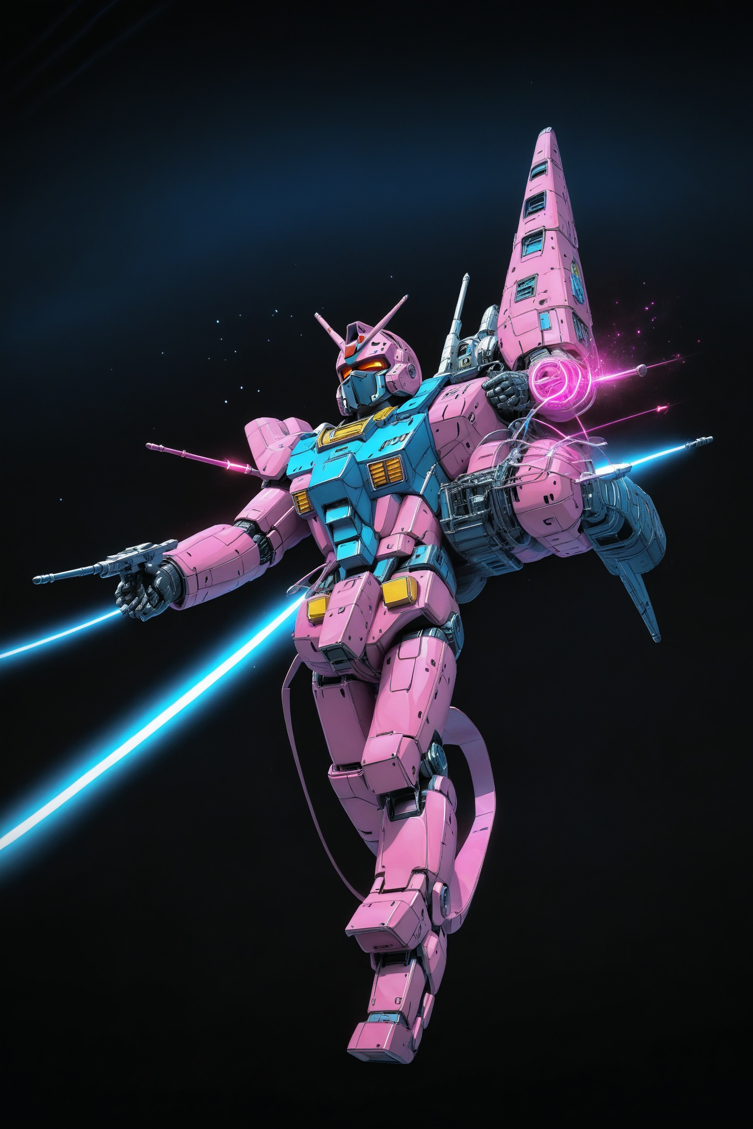 Hyper realistic,  closeup,  Gundam flying through space on Tensor.Art