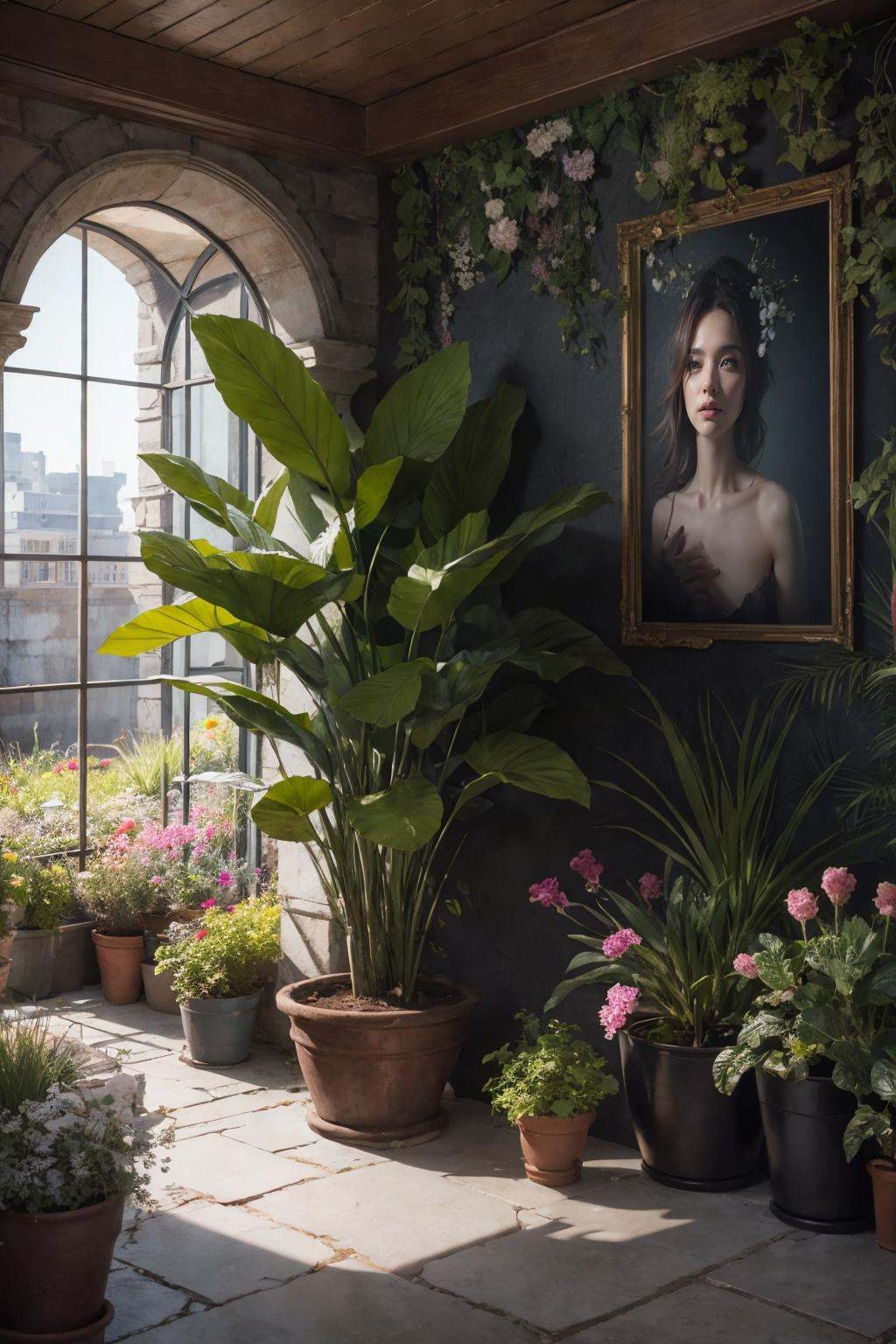 A portrait photo-realistic rendering of beautiful efl in the garden,  , on Tensor.Art