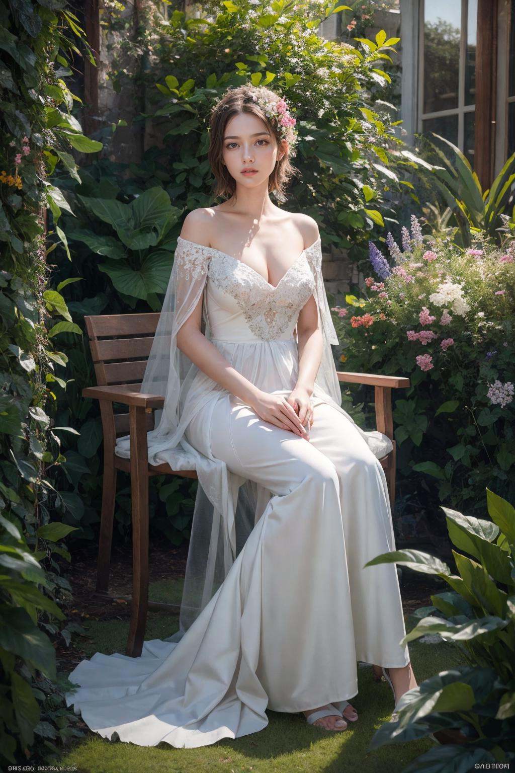 A portrait photo-realistic rendering of beautiful efl in the garden,  , on Tensor.Art