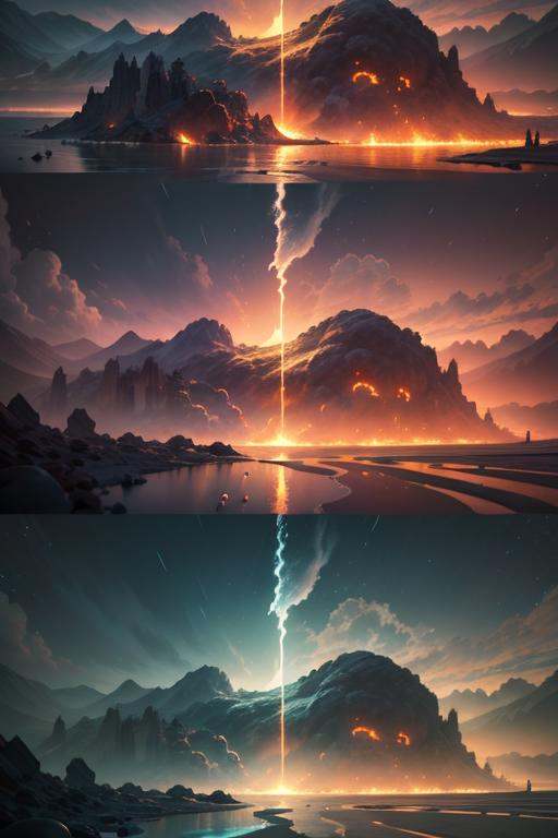 A beautiful earth filled with water and lava,  intricate,  masterpiece on Tensor.Art