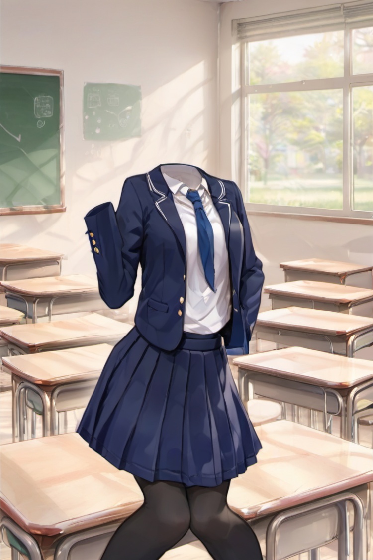 invisible person,1girl,school uniform,in the classroom,school uniform,masterpiece,reality,<lora:toumingren-000010:1.0>,