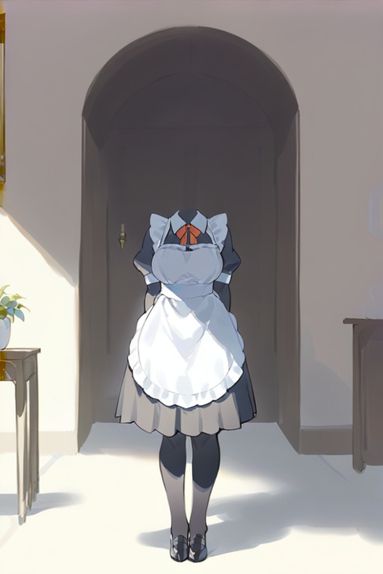 invisible person,1girl,maid cloth,outside,from front,masterpiece,<lora:toumingren-000006:1.0>,