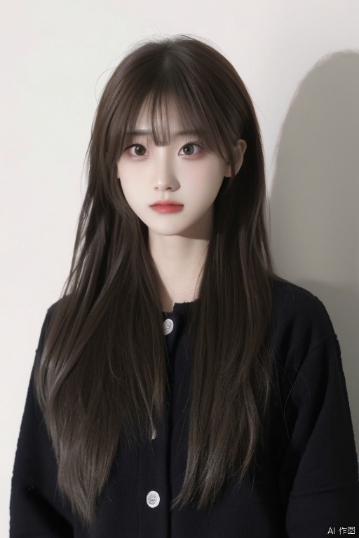 1girl,portrait, standing, long hair,  shadow