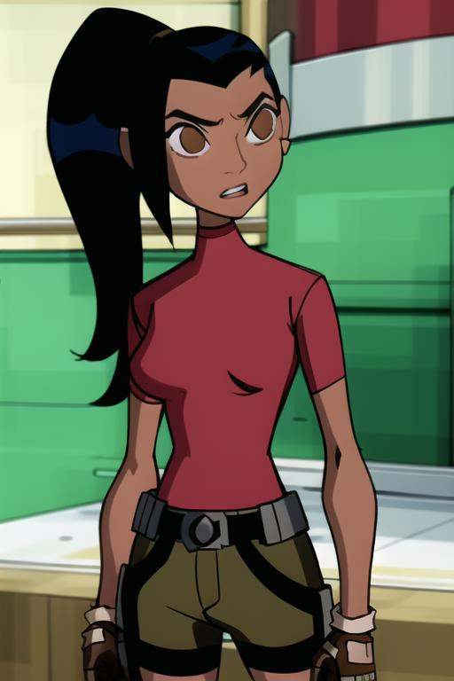 1girl ,  solo,  black hair on Tensor.Art