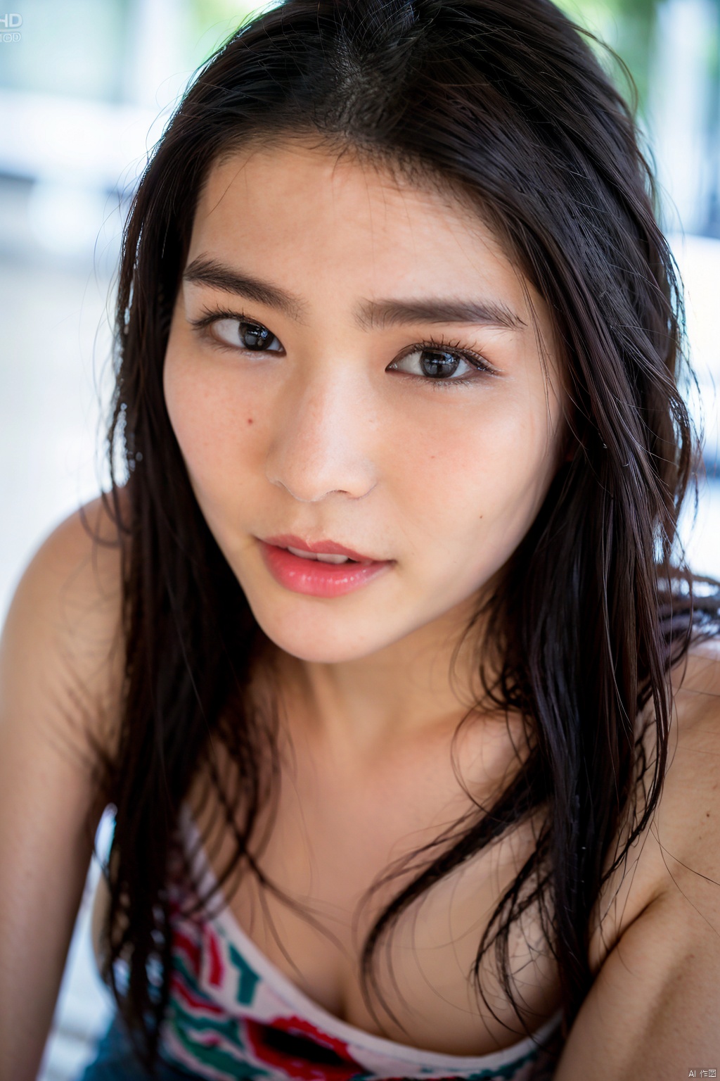 (1girl:1.3),(best quality, masterpiece, ultra-high resolution, 4K, HDR, UHD, 64K, official art), (photorealistic:1.3), (realistic:1.3), depth of field, (portrait:1.3),(sfw:1.4),big breasts,pose,solo,1girl,black hair,black eyes, ring