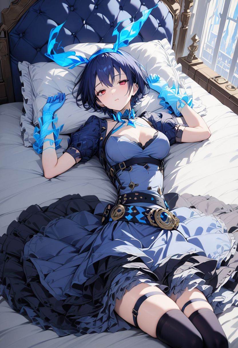 Alicesin,  blue hair,  red eyes on Tensor.Art