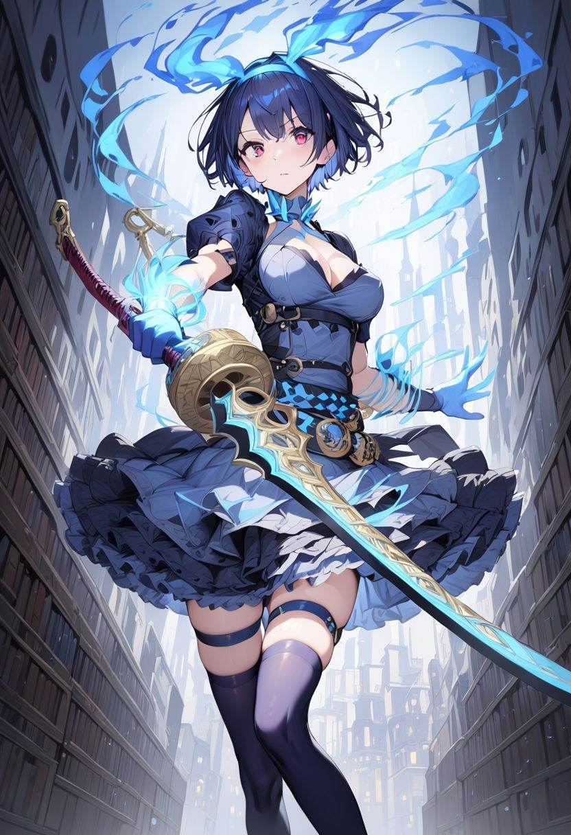 Alicesin,  blue hair,  red eyes on Tensor.Art