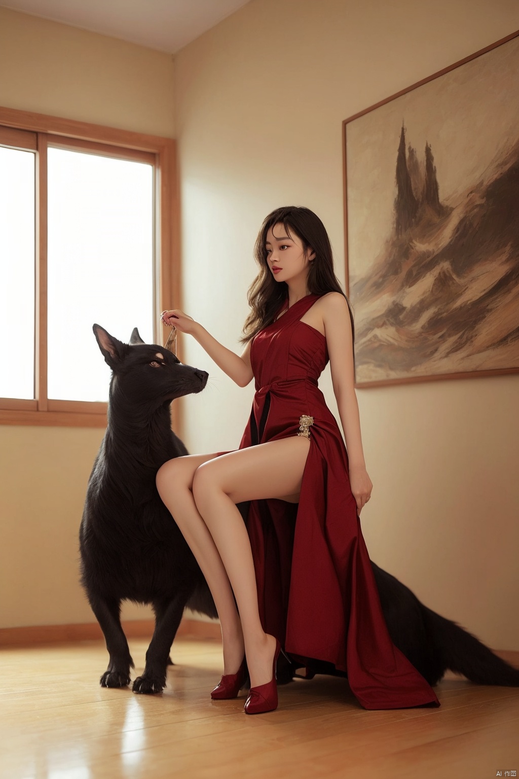 镜头质量：Bestquality,8k,(((masterpiece))),((bestquality)),
镜头位置：(full_body:1.2),
人物：1girl,
环境背景：
图像风格：
提示词：, animal tamer_beast