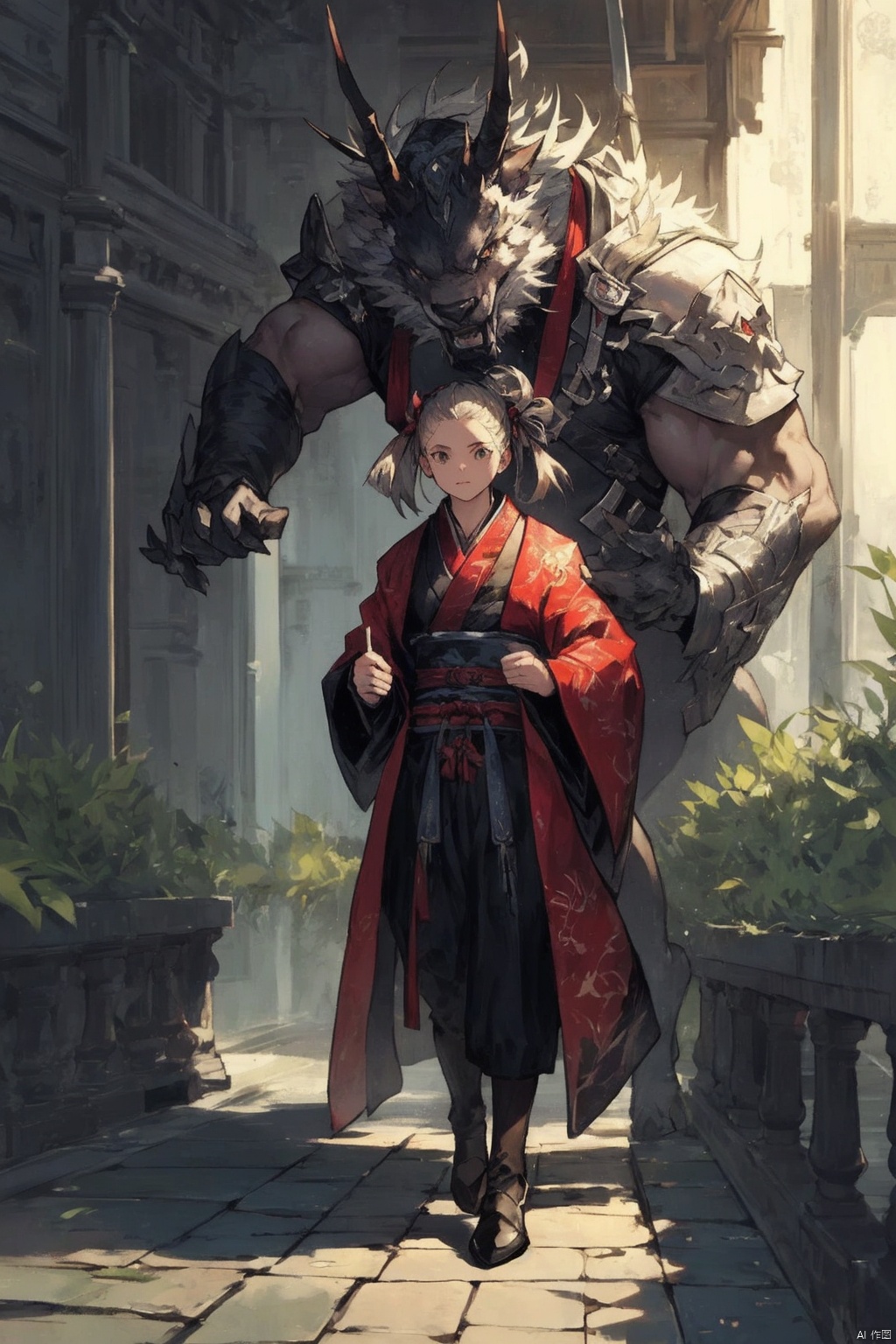 镜头质量：Bestquality,8k,(((masterpiece))),((bestquality)),
镜头位置：(full_body:1.2),
人物：1girl,
环境背景：
图像风格：
提示词：, animal tamer_beast