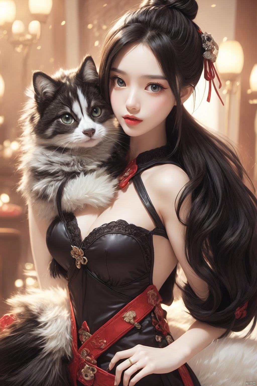 镜头质量：Bestquality,8k,(((masterpiece))),((bestquality)),
镜头位置：(full_body:1.2),
人物：1girl,
环境背景：
图像风格：
提示词：, animal tamer_beast