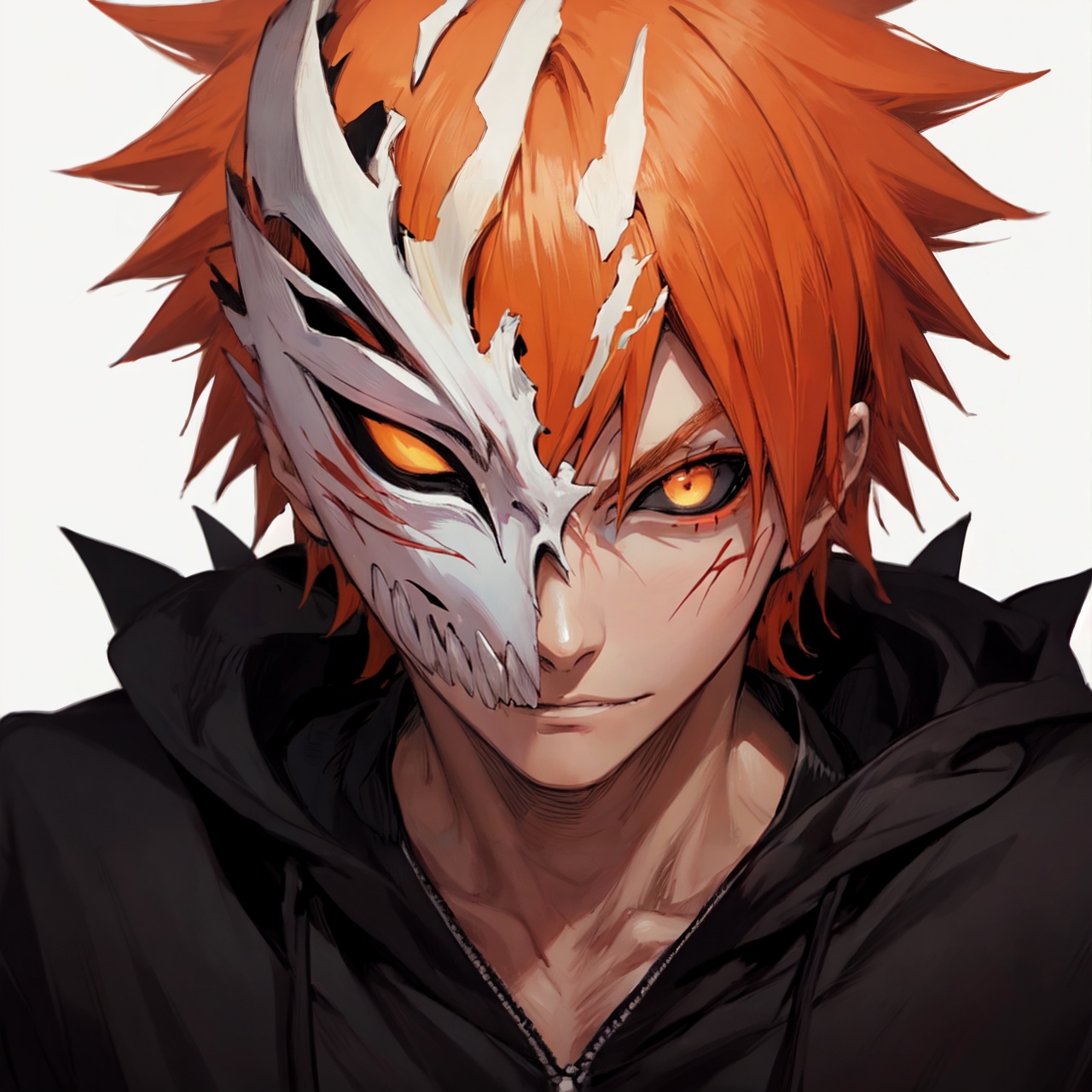 hollow mask ichigo,  colored sclera,  mask on Tensor.Art