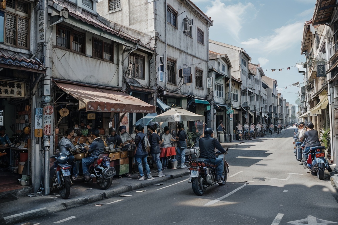 architecture,  building,  (shophouse) on Tensor.Art