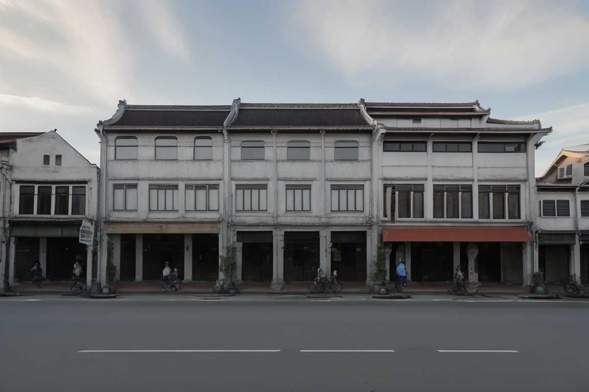 architecture,  building,  (shophouse) on Tensor.Art