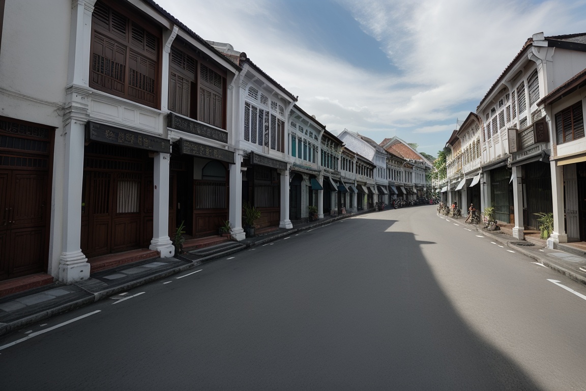 architecture,  building,  (shophouse) on Tensor.Art