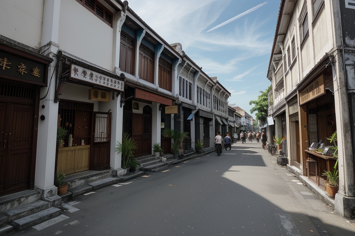 architecture,  building,  (shophouse) on Tensor.Art