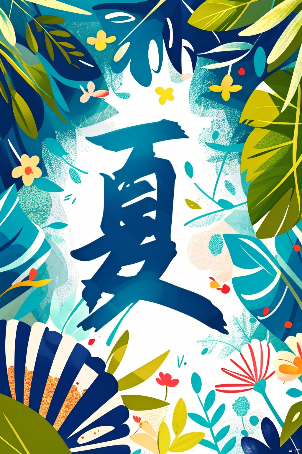 Flowers, sunflowers, spring, posters, Chinese characters, HD, colorful, white background, best quality