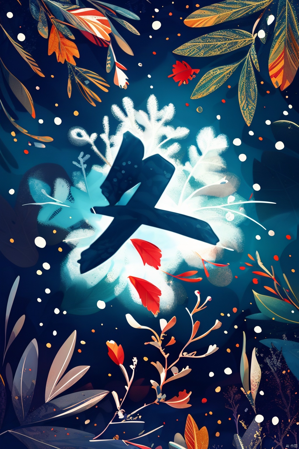 Snowflake, Winter, Snow, HD, best quality, Masterpiece, poster, 32k, Chinese characters