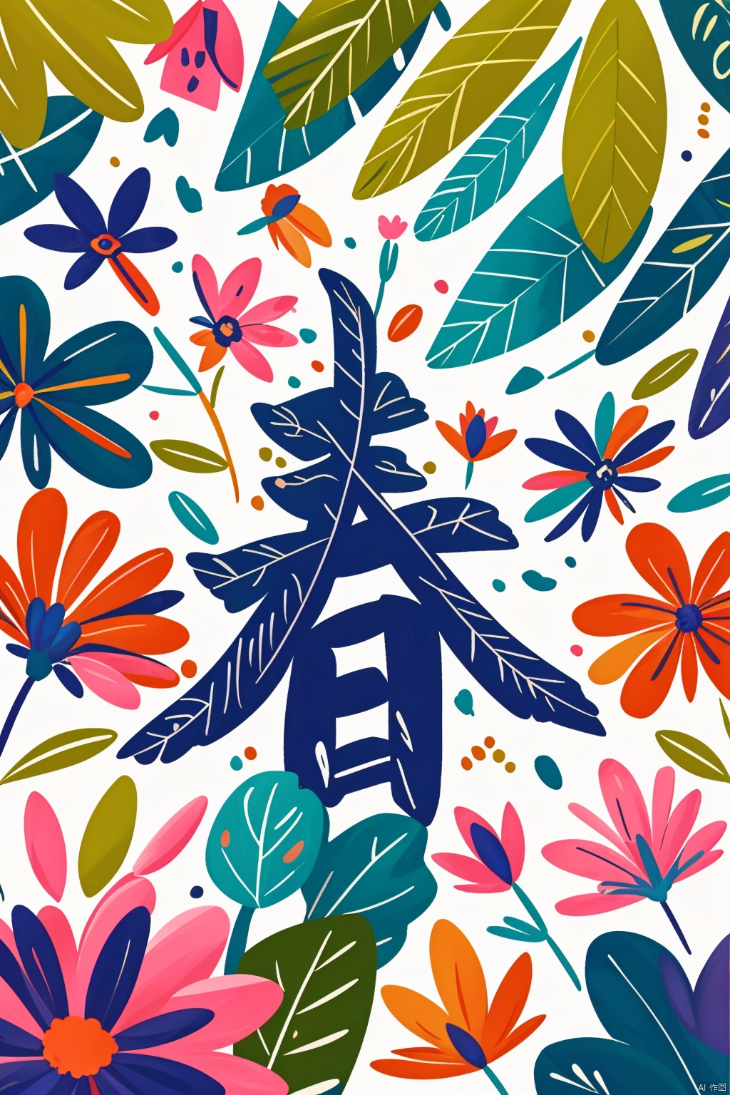 Flowers, sunflowers, spring, posters, Chinese characters, HD, colorful, white background, best quality