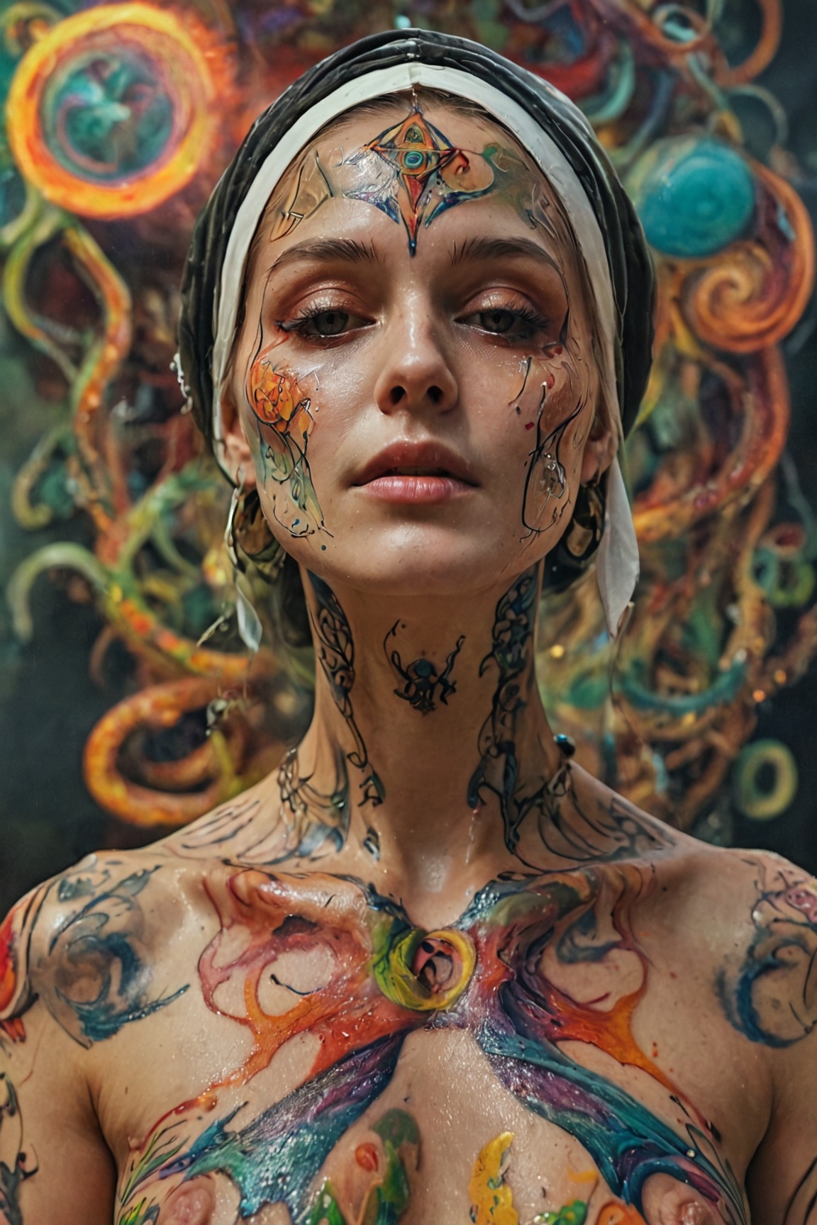 Aunt,  (melting skin) ,  sacred geometry on Tensor.Art