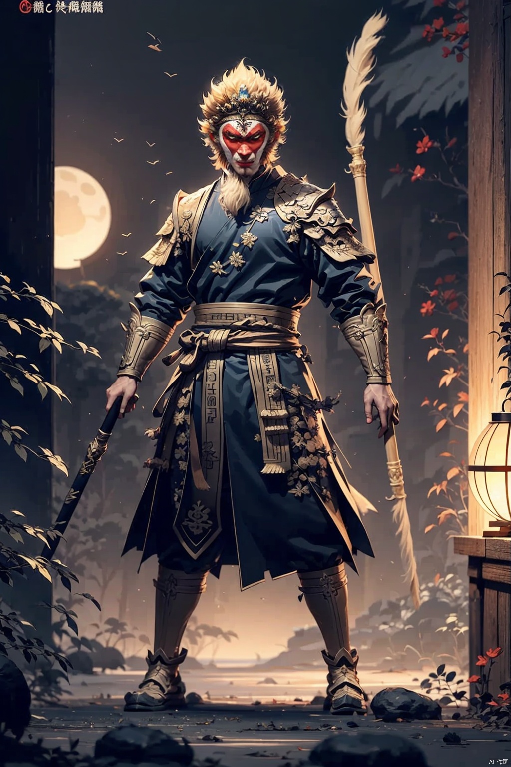 镜头质量：Bestquality,8k,(((masterpiece))),((bestquality)),
镜头位置：(full_body:1.2),
人物：
人物服饰：
环境背景：
图像风格：
提示词：,ynhsnghw_Beautiful Monkey King

