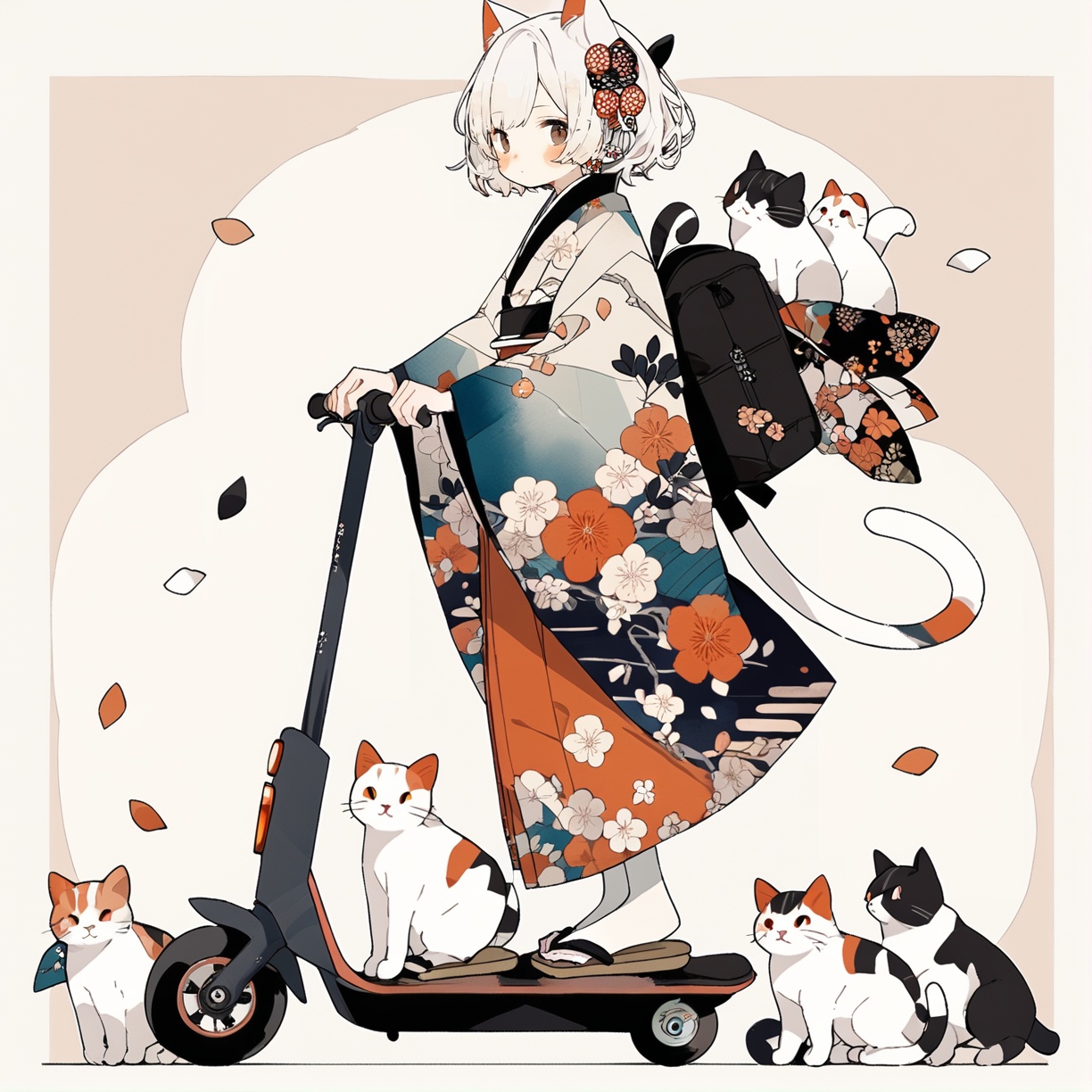 kickscooter,  1girl,  animal ears by SuiginToxic on Tensor.Art