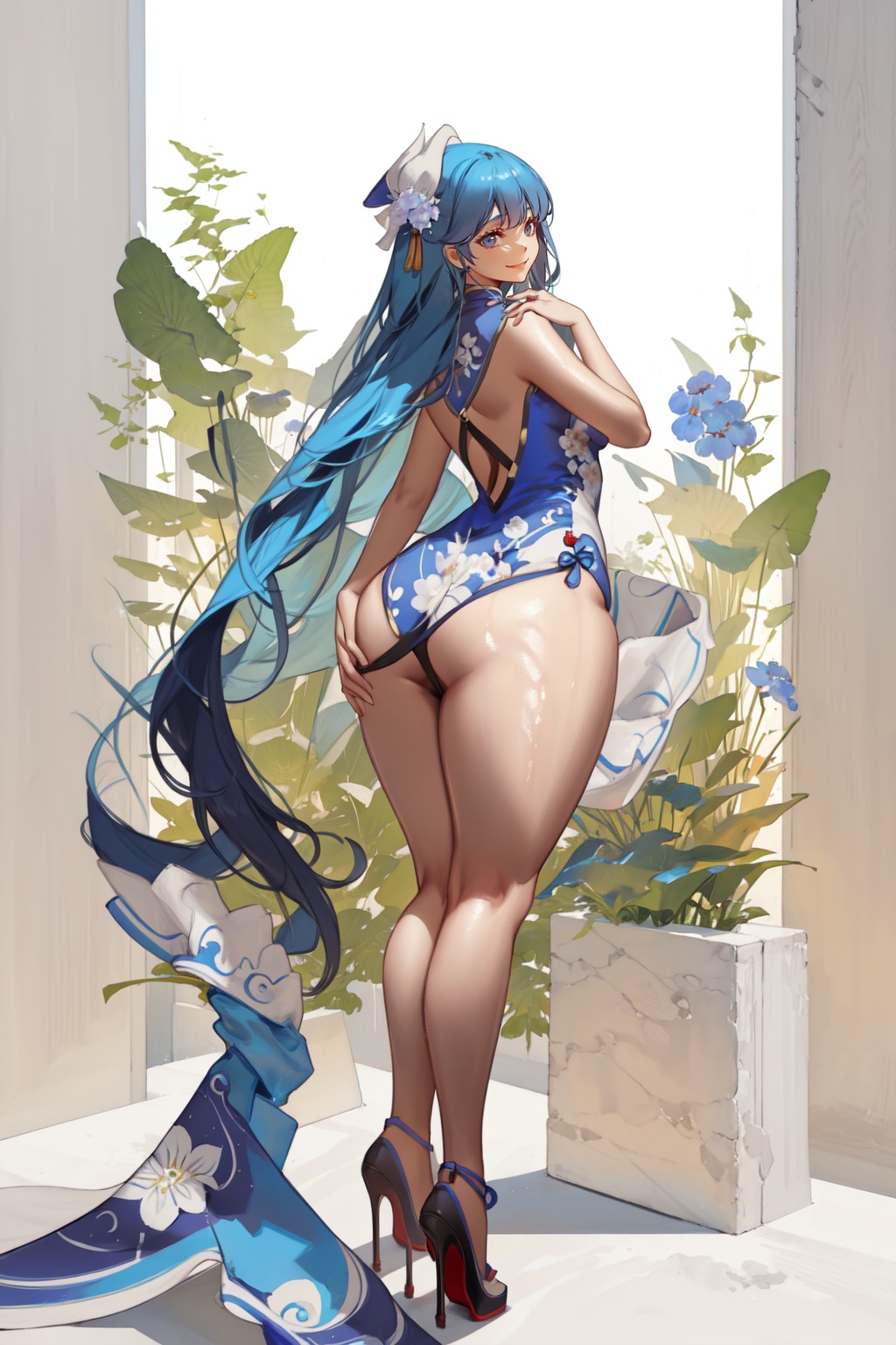 1girl,  qipao,  wide hips on Tensor.Art