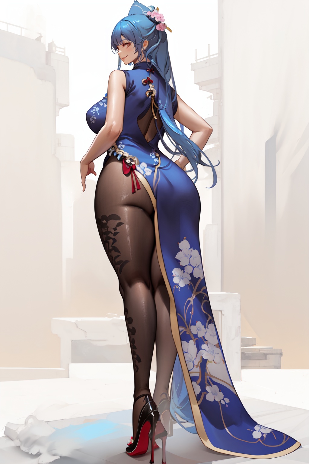 1girl,  qipao,  wide hips on Tensor.Art