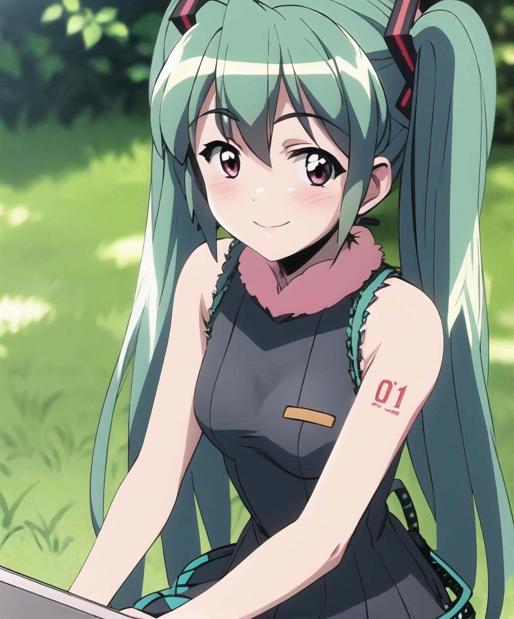 1girl,  long hair,  hatsune miku on Tensor.Art