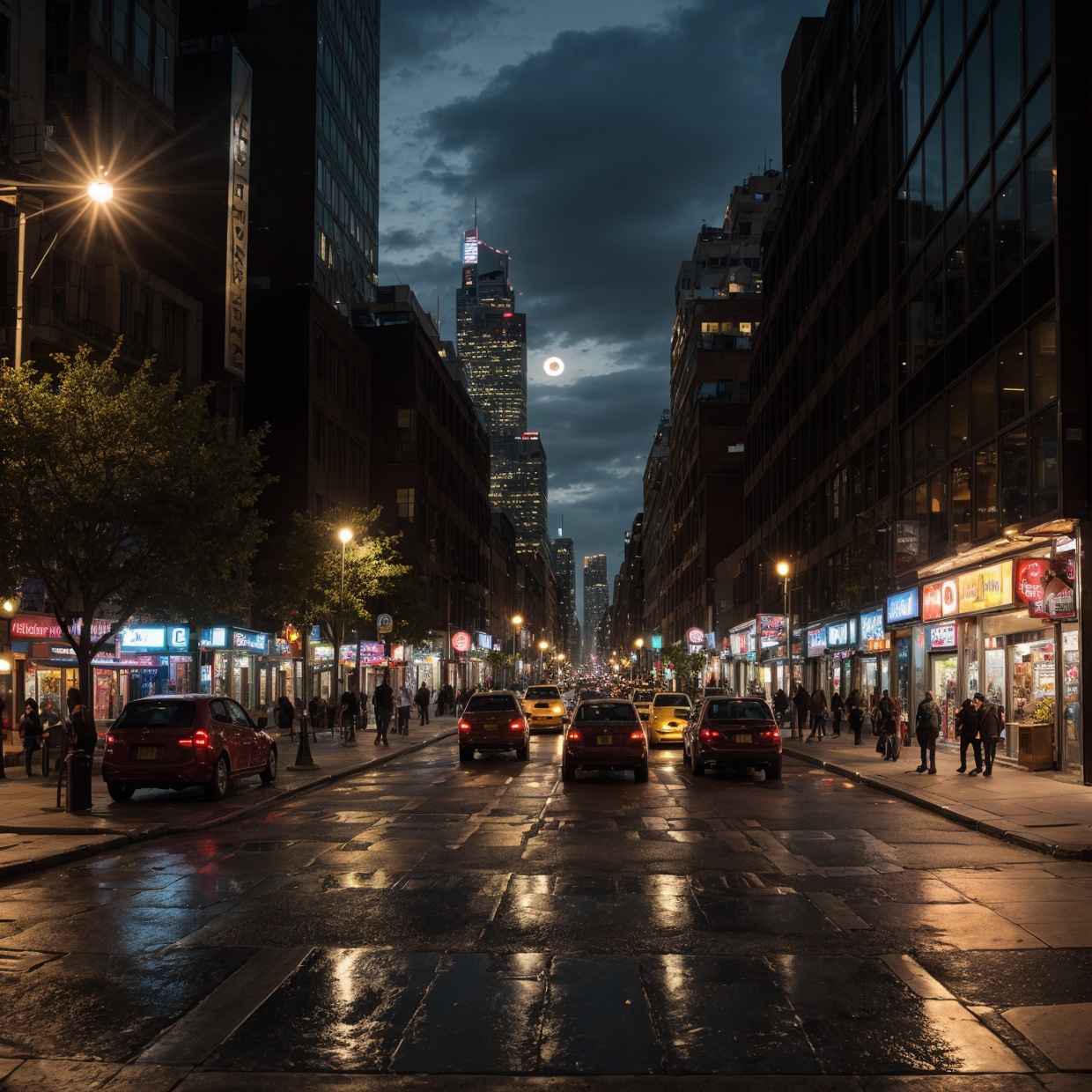 city,  people,  night on Tensor.Art