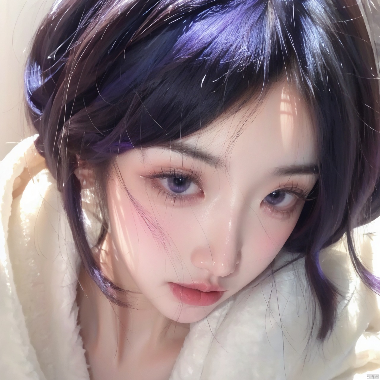 A Girl With Purple Hair,  Cute,  A Girl With Purple Hair by 宝拉熊 on Tensor.Art