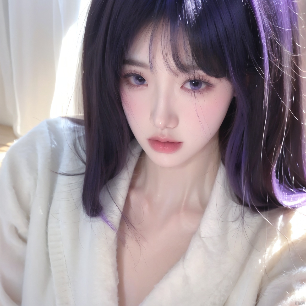 A Girl With Purple Hair,  Cute,  A Girl With Purple Hair by 宝拉熊 on Tensor.Art