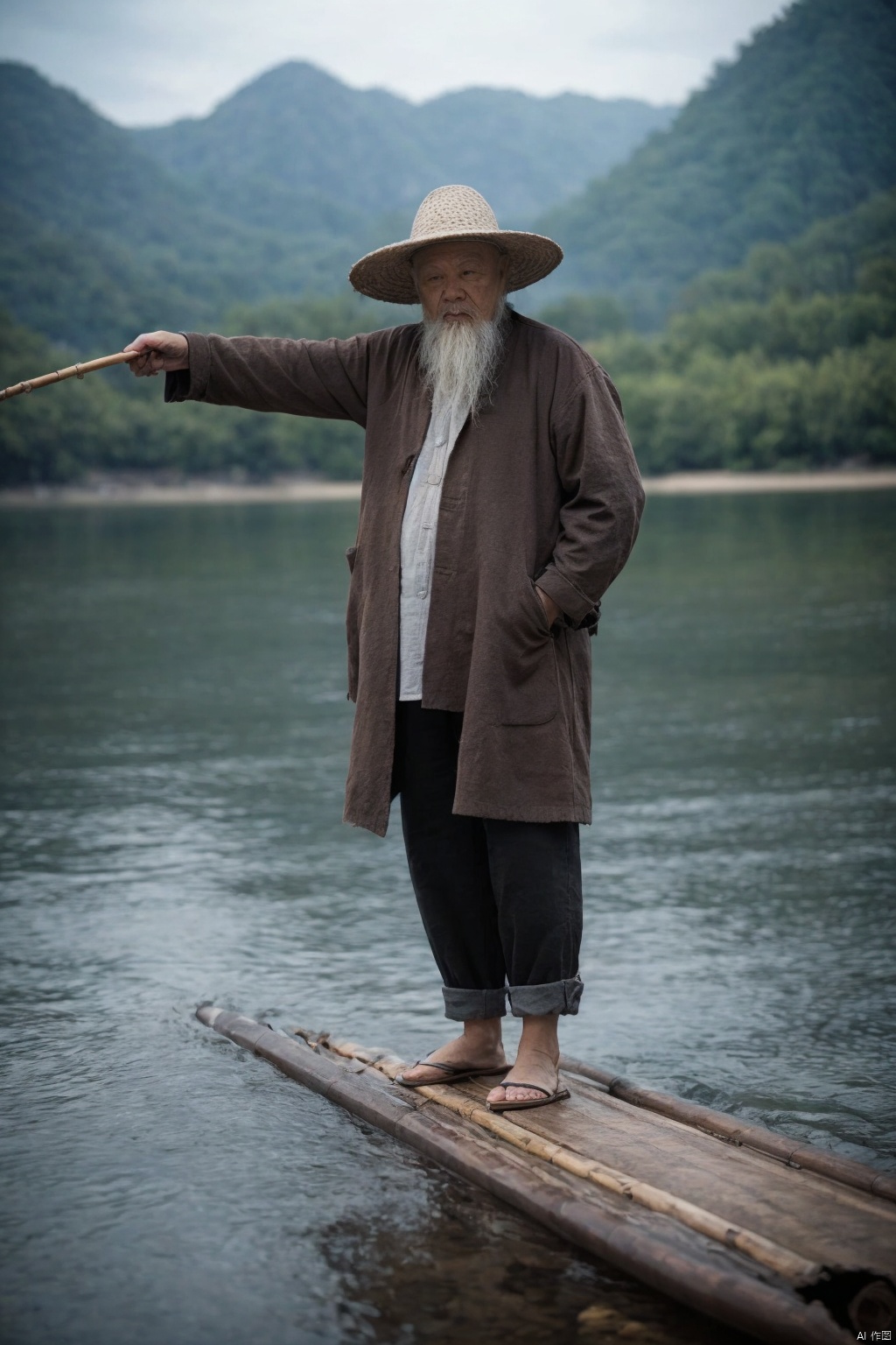 镜头质量：Bestquality,8k,(((masterpiece))),((bestquality)),
镜头位置：(full_body:1.2),
人物：
环境背景：
图像风格：
提示词：, Old fisherman