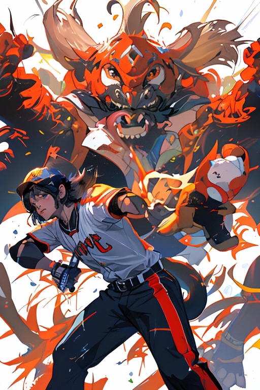 4 animals,  play baseball,  team black VS team Yellow on Tensor.Art