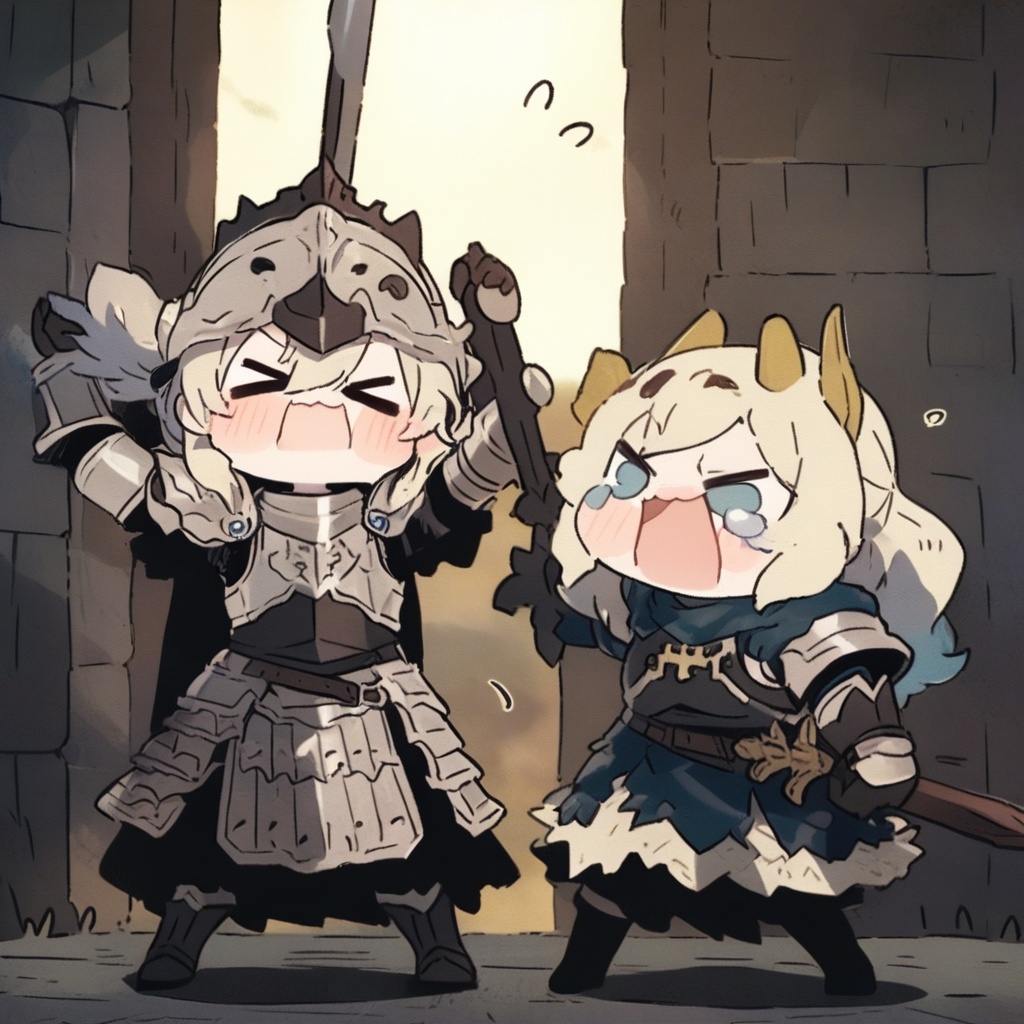cute knight,  armored dress,  holding sword by SuiginToxic on Tensor.Art