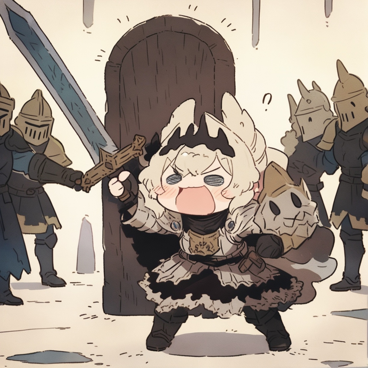 cute knight,  armored dress,  holding sword by SuiginToxic on Tensor.Art