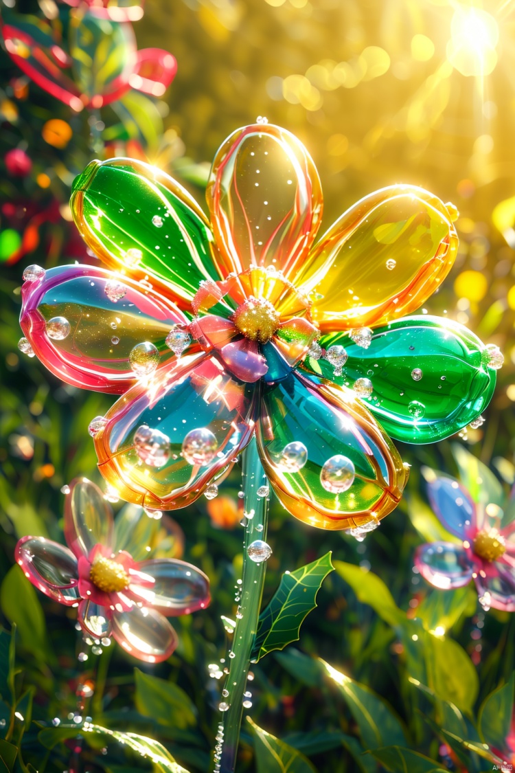 3d, blurred background, Bokeh, Christmas tree, depth of field, leaves, lens flare, motion blur, plants, rainbow flowers, glitter, water droplets