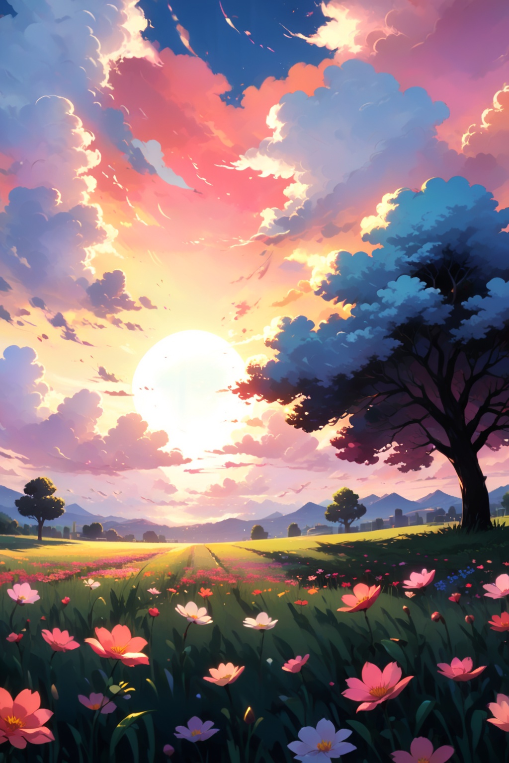 flower,  outdoors,  sky on Tensor.Art