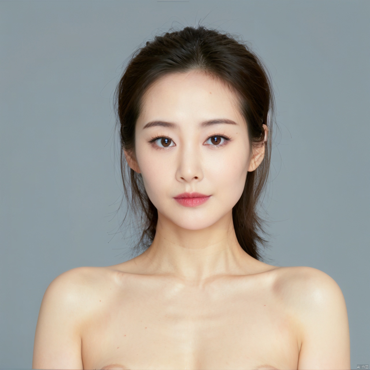  1girl, solo, naked, cleavage,
plain smile,,looking_at_viewer,nude,white_background, black_eyes, gradient, collarbone,
( chiaroscuro,Fujicolor, UHD, super detail ,raw,85mm,f/1.2,FujifilmXT4,),
