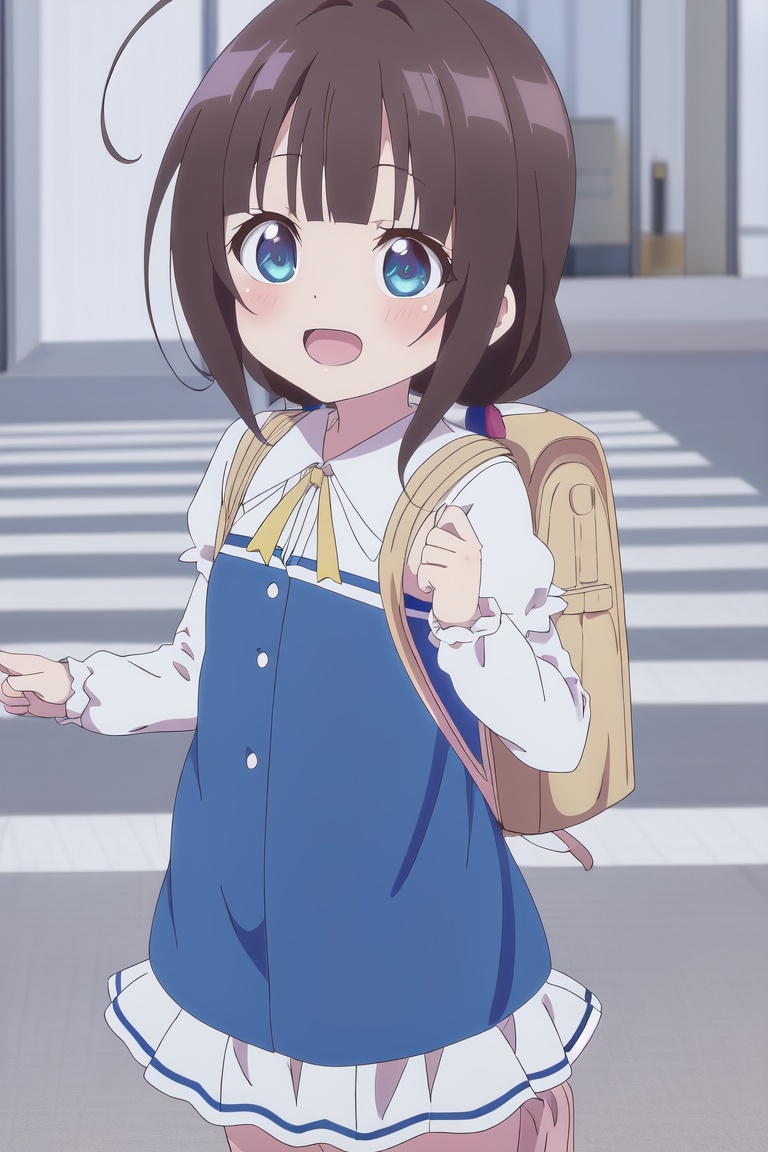 hinatsuru ai,  (((enthusiastic eyes,  backpack))) on Tensor.Art