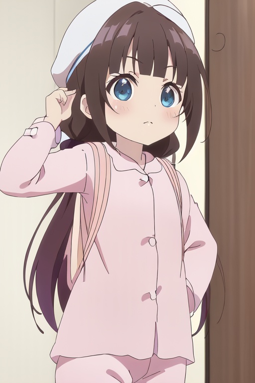 hinatsuru ai,  (((pajamas))),  (((backpack))) on Tensor.Art