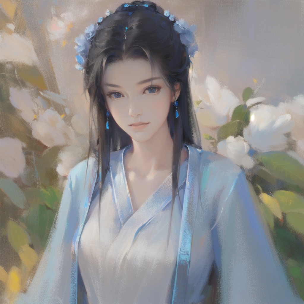 1 girl, lovely, regular features, delicate painting style, two yuan, hair and clothes glowing, flowery feeling, 8K, clear resolution, 8K, masterpiece, high quality,Alla Prima, 
