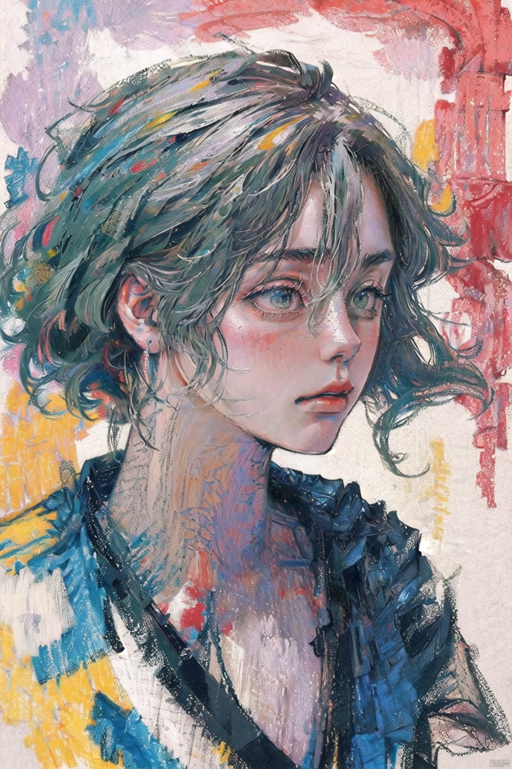  masterpiece, best quality, ultra high res, 1girl,bleeding color, visually stunning, beautiful, evocative, emotional, side view
, PasO