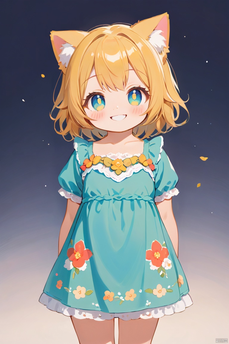 smile,child,standing,arms behind back