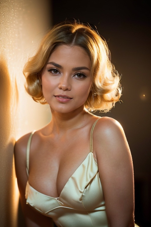 (((Iconic 50s age style retro vintage but extremely beautiful))) (((Simple light background))) (((light elegant hair,  blo...