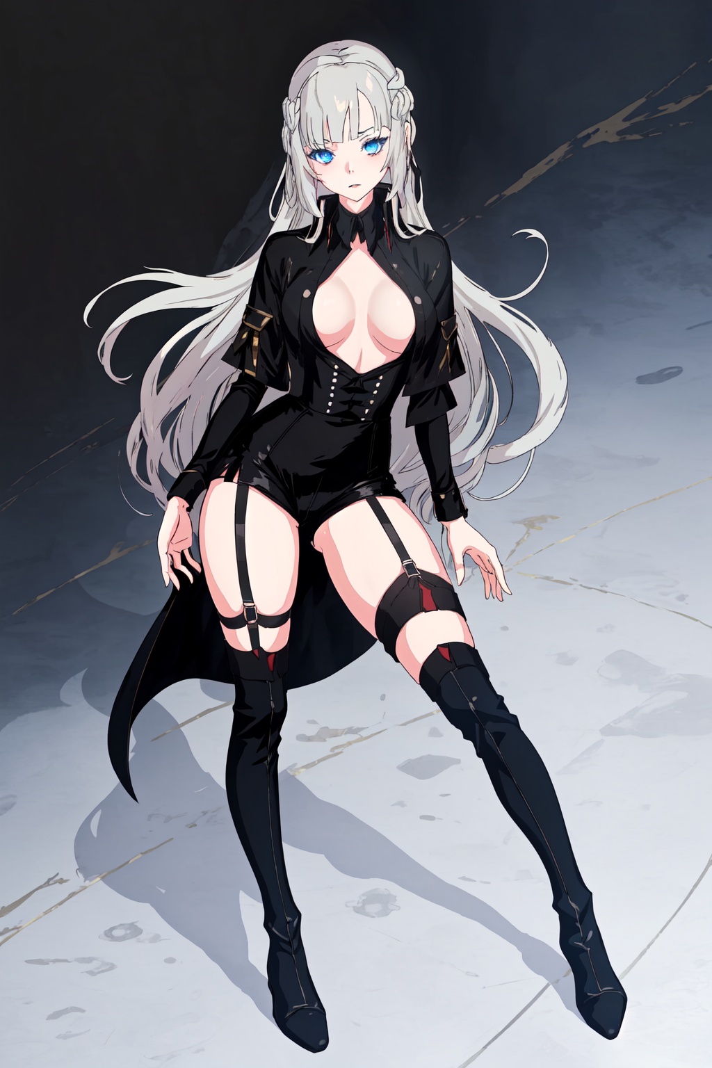 NatsuriNekoto ,  grey hair ,  very long hair on Tensor.Art