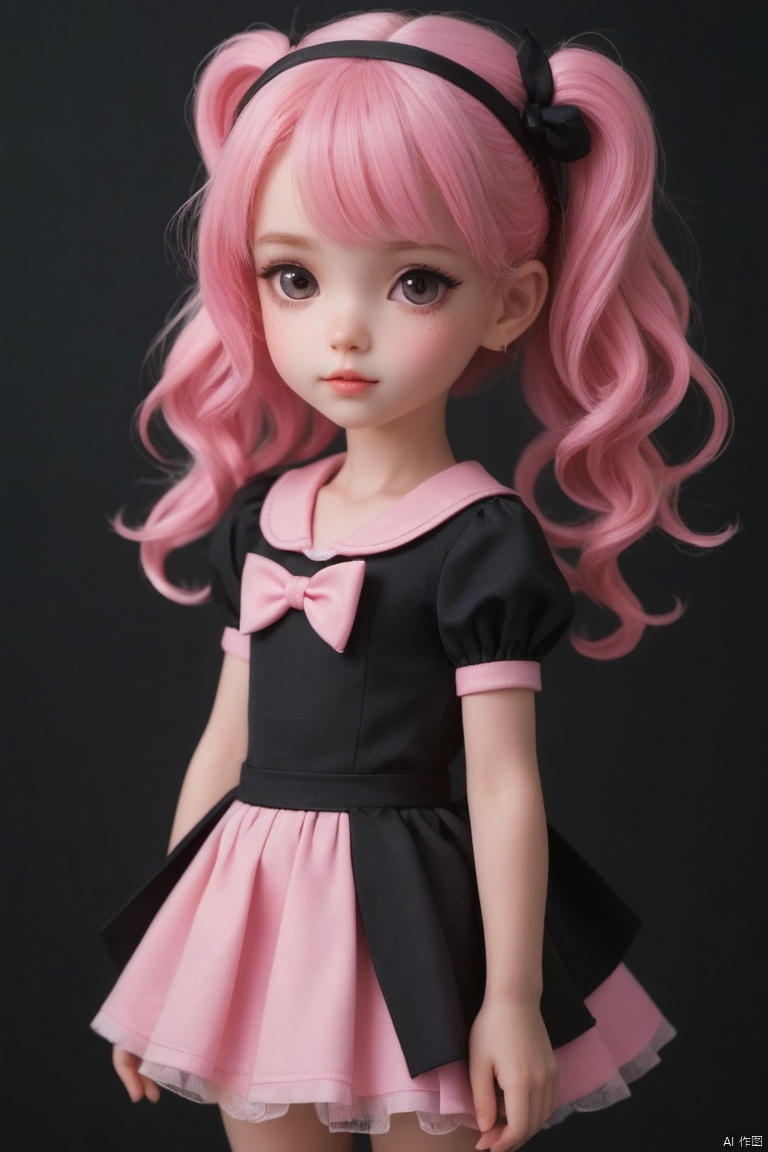 super cute pink girl in a dark theme